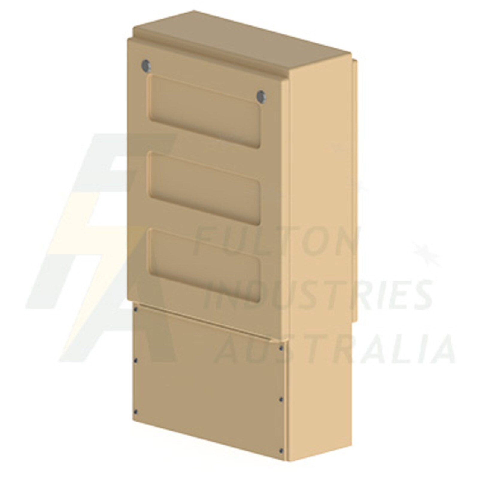 FPB3CD2DB beige fibreglass pillar cabinet with two doors